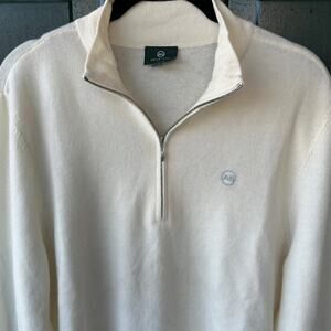 NWOT AG Green Label Half Zip Sweater M Cashmere Blend Cream Soft Luxury Knit